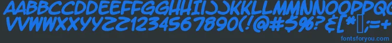 LetteromaticBold Font – Blue Fonts on Black Background