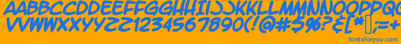 LetteromaticBold Font – Blue Fonts on Orange Background