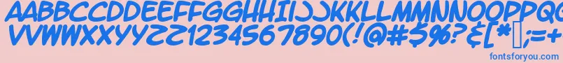 Fonte LetteromaticBold – fontes azuis em um fundo rosa