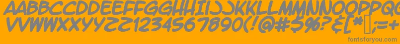 LetteromaticBold-Schriftart – Graue Schriften auf orangefarbenem Hintergrund