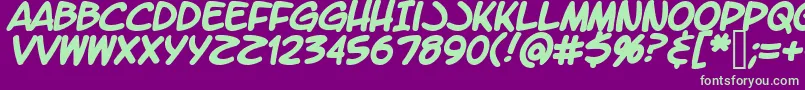 LetteromaticBold Font – Green Fonts on Purple Background