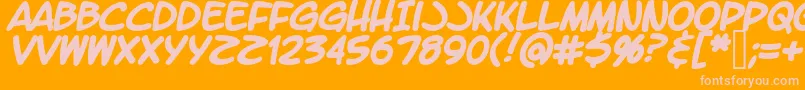 LetteromaticBold-Schriftart – Rosa Schriften auf orangefarbenem Hintergrund