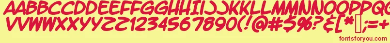 LetteromaticBold Font – Red Fonts on Yellow Background