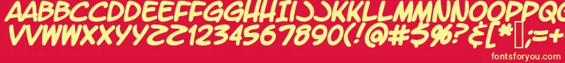 Fonte LetteromaticBold – fontes amarelas em um fundo vermelho