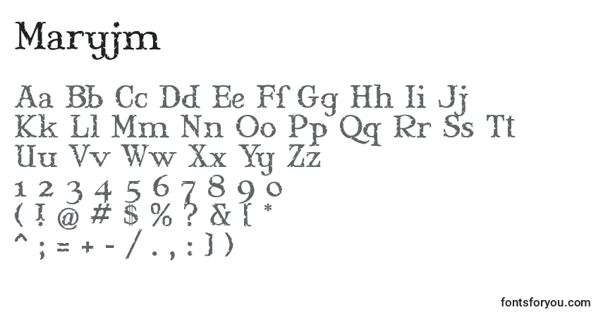 A fonte Maryjm – alfabeto, números, caracteres especiais