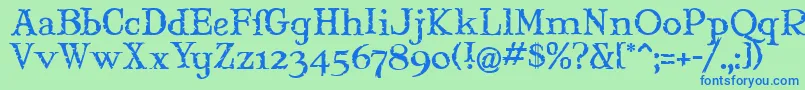 Maryjm Font – Blue Fonts on Green Background