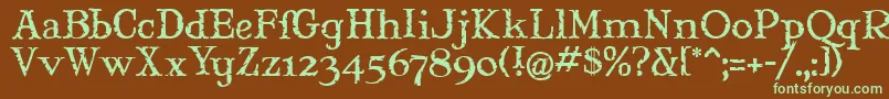 Maryjm Font – Green Fonts on Brown Background