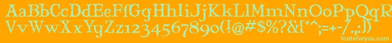 Maryjm Font – Green Fonts on Orange Background