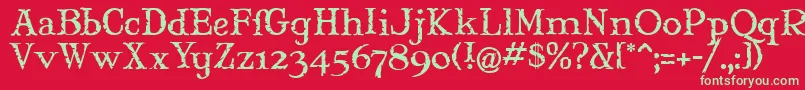 Maryjm Font – Green Fonts on Red Background