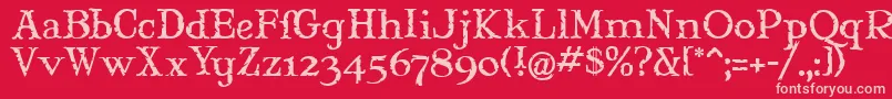 Maryjm Font – Pink Fonts on Red Background
