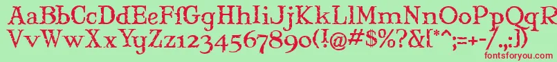 Maryjm Font – Red Fonts on Green Background