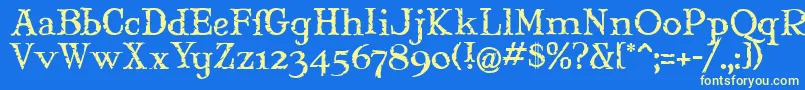 Maryjm Font – Yellow Fonts on Blue Background