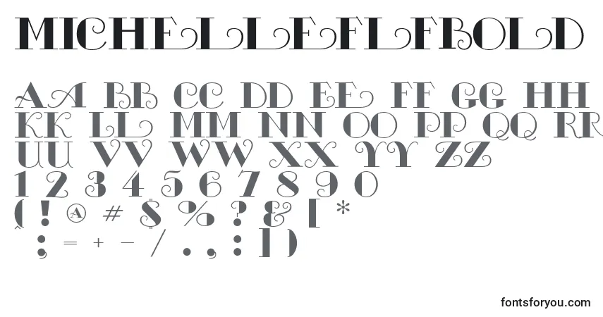Шрифт MichelleflfBold – алфавит, цифры, специальные символы