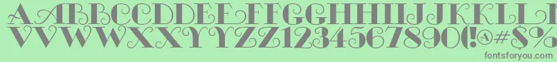 フォントMichelleflfBold – 緑の背景に灰色の文字