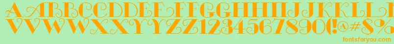 MichelleflfBold Font – Orange Fonts on Green Background