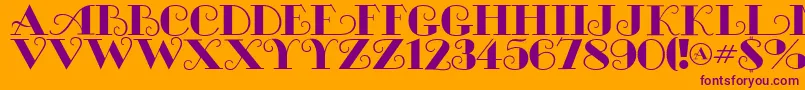 MichelleflfBold Font – Purple Fonts on Orange Background