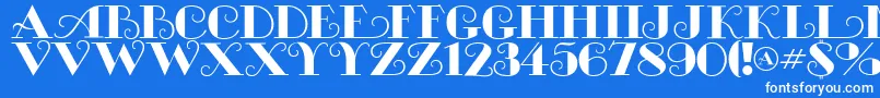 MichelleflfBold Font – White Fonts on Blue Background