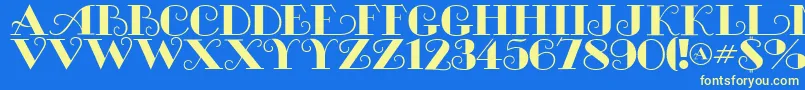 MichelleflfBold Font – Yellow Fonts on Blue Background
