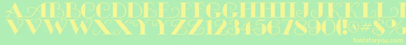 MichelleflfBold Font – Yellow Fonts on Green Background