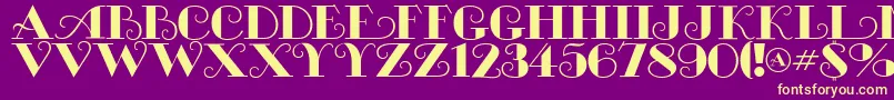 MichelleflfBold Font – Yellow Fonts on Purple Background