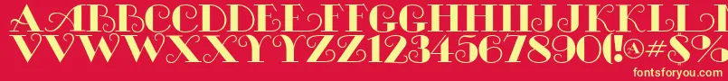 MichelleflfBold Font – Yellow Fonts on Red Background