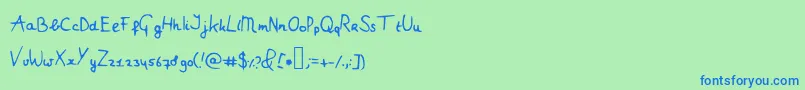 Myrthe Font – Blue Fonts on Green Background