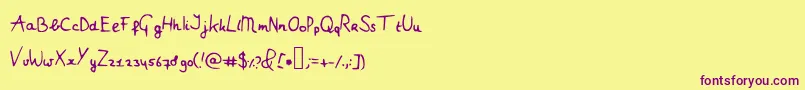 Myrthe Font – Purple Fonts on Yellow Background