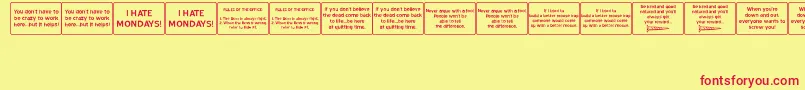 OfficeWitJl Font – Red Fonts on Yellow Background