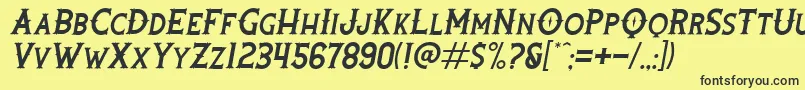 RootersItalic Font – Black Fonts on Yellow Background