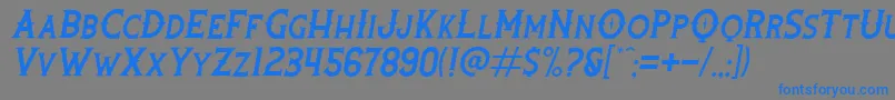 RootersItalic Font – Blue Fonts on Gray Background
