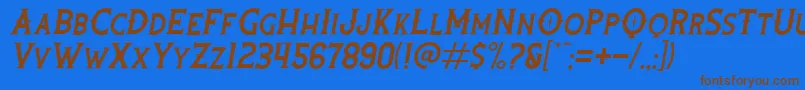 RootersItalic Font – Brown Fonts on Blue Background