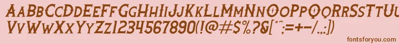 RootersItalic Font – Brown Fonts on Pink Background