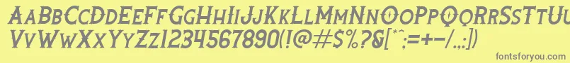 フォントRootersItalic – 黄色の背景に灰色の文字