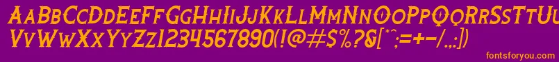 RootersItalic Font – Orange Fonts on Purple Background