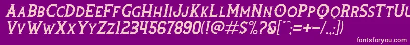 RootersItalic Font – Pink Fonts on Purple Background