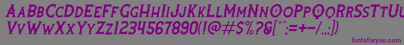 RootersItalic-fontti – violetit fontit harmaalla taustalla