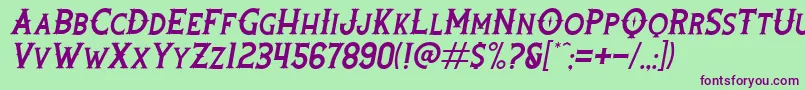 RootersItalic Font – Purple Fonts on Green Background