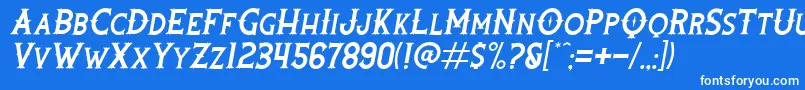 RootersItalic Font – White Fonts on Blue Background