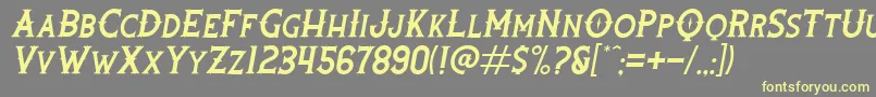 RootersItalic Font – Yellow Fonts on Gray Background