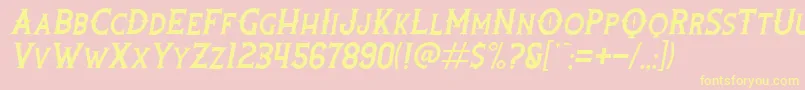 RootersItalic Font – Yellow Fonts on Pink Background