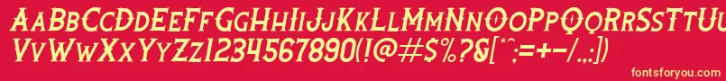 RootersItalic Font – Yellow Fonts on Red Background