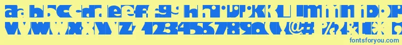 Hodadone Font – Blue Fonts on Yellow Background