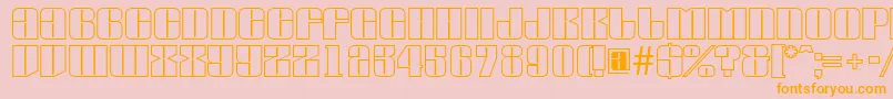 AGlobusotl-Schriftart – Orangefarbene Schriften auf rosa Hintergrund