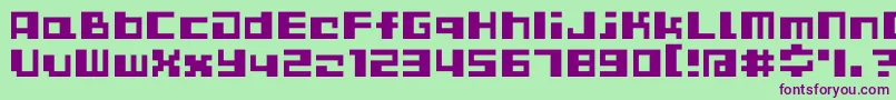 D3CutebitmapismTypeb Font – Purple Fonts on Green Background