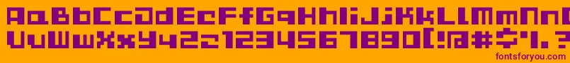 D3CutebitmapismTypeb Font – Purple Fonts on Orange Background