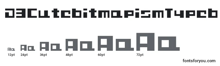 Размеры шрифта D3CutebitmapismTypeb