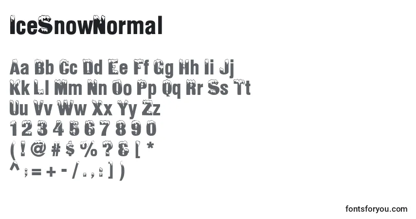 Czcionka IceSnowNormal – alfabet, cyfry, specjalne znaki