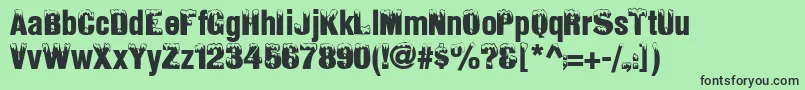 Шрифт IceSnowNormal – чёрные шрифты на зелёном фоне
