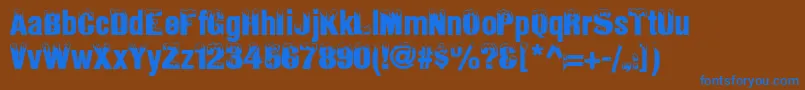 Шрифт IceSnowNormal – синие шрифты на коричневом фоне