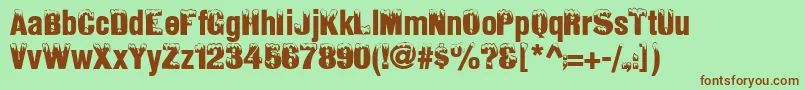 IceSnowNormal Font – Brown Fonts on Green Background